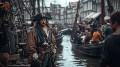 Seventeenth Century Pirate Scene in Medieval Amsterdam