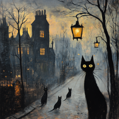 Cats Prowling at Night