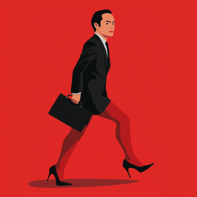 Man in Black Suit Illustration