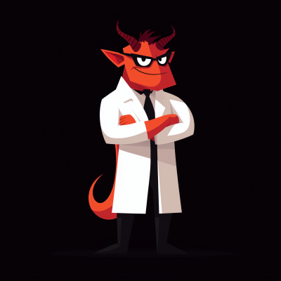 Red Demon Scientist Illustration