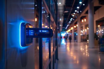 Retail Store Interior with Electronic Doors