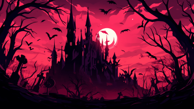 Gothic Vampire Castle at Night