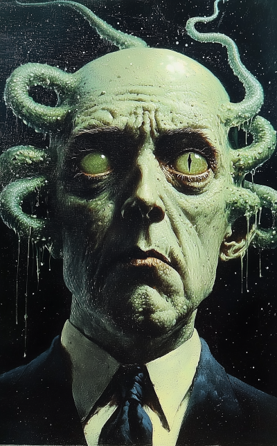 H.P. Lovecraft with Cthulhu Shadow