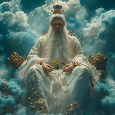 Chinese Emperor Yeng Kung on Celestial Throne