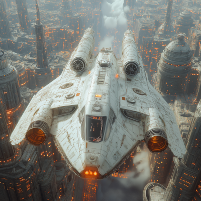 Spaceship in the style of Star Wars