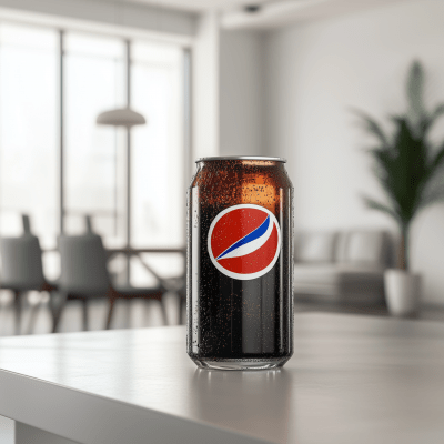 Transparent Pepsi Can with Black Coffee