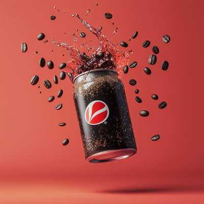 Transparent Pepsi Can with Black Coffee Studio Photoshoot