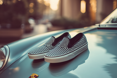 Cinematic Checkerboard Vans Slip