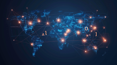 Minimalistic World Map with Glowing Dots AI Representation