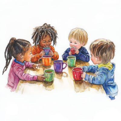 Group of 4 in Watercolor