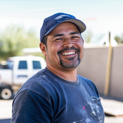 Smiling Paint Contractor at Commercial Site