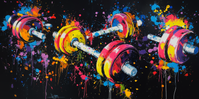 Colorful Abstract Dumbbells Painting