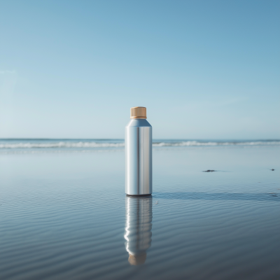 Sunscreen Aerosol Can on Beach