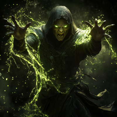 Male Elf Druid Casting Spell