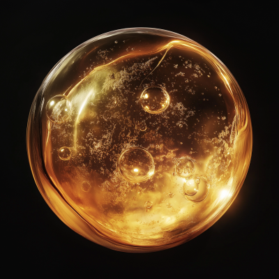 Amber Sphere with Giant Bubbles