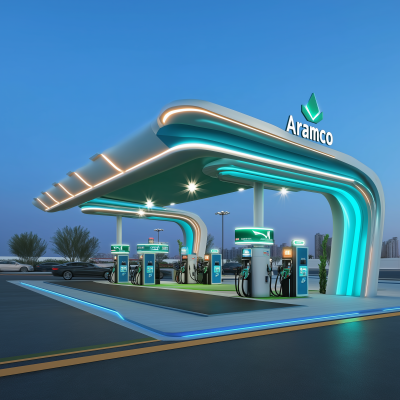 Temporary Gas Station at Motor Show Exhibition