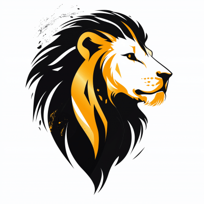 Majestic Lion Head in Modern Art Style