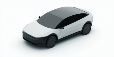 Isolated Isometric 3D Electric Vehicle