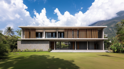 Two-story house with a large backyard