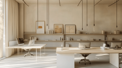 Minimalist Office with Neutral Tones