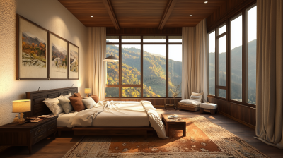 Rustic Luxurious Bedroom in Himachal Pradesh