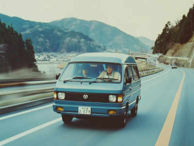 Vintage Japanese Van Driving in the 1990s