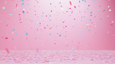 Confetti on Pink Background