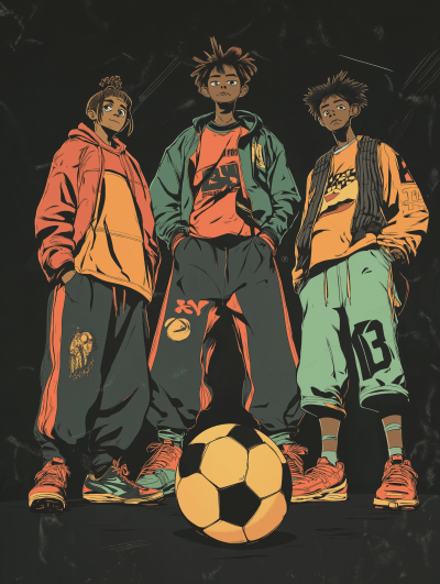 Cool Futsal Characters Illustration