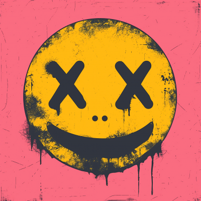 90’s Punk Grunge Smiley Face Logo