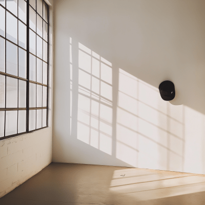 Empty Room with Bright White Wall