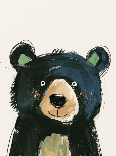 Happy Bear in Matisse Style
