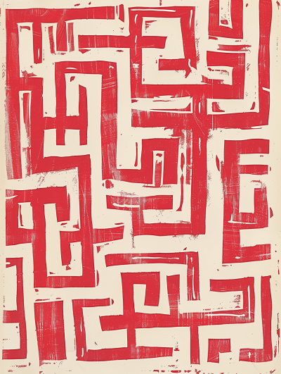 Abstract Red and White Pattern