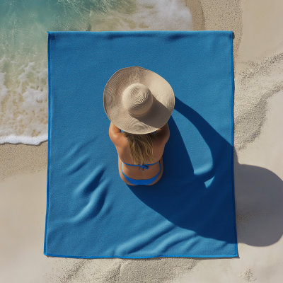 Beach Towel Branded Aerial View