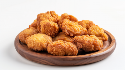 Chicken Bites on Wooden Plate