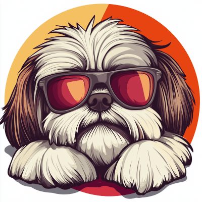 Cute Shih Tzu Cartoon Logo