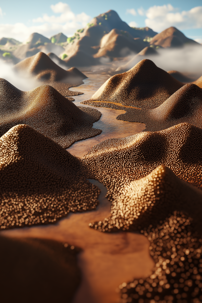 Coffee mountains landscape