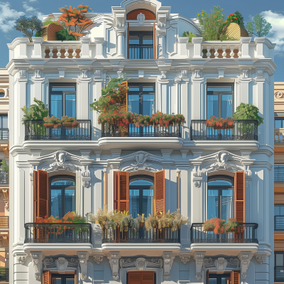 Classic Building Facade Illustration