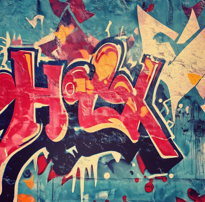 Graffiti Background with Hip Hop Text