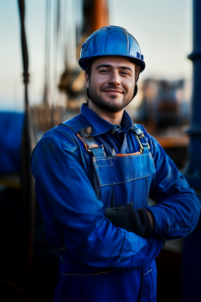 Oilfield Worker on Construction Site