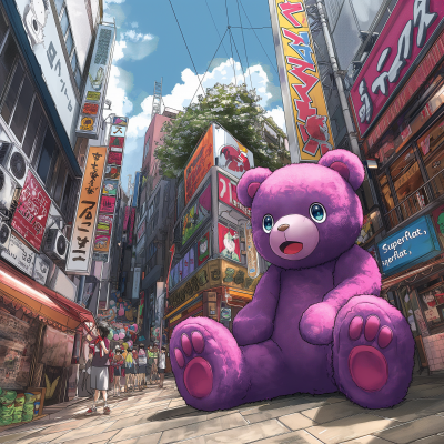 Animated Teddy Bear Sitting Art