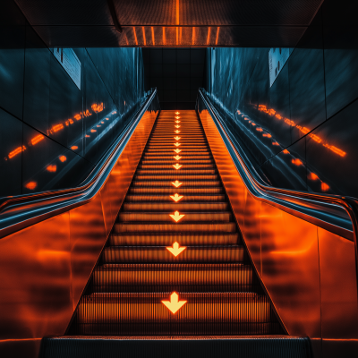 Orange Escalator Arrows