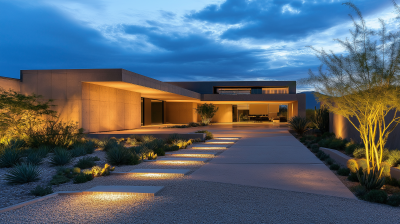 Ultra Modern Architectural House with Landscape Courtyard