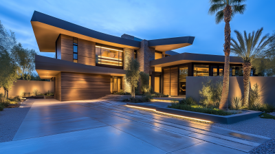 Ultra Modern Luxury Home Front Yard