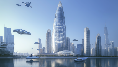 Futuristic Chinese Coastal City