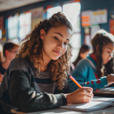 High School Classroom Scene