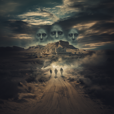 Ghost Hunters in Haunted Desert Town Poster