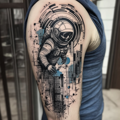 Geometric Astronaut Tattoo