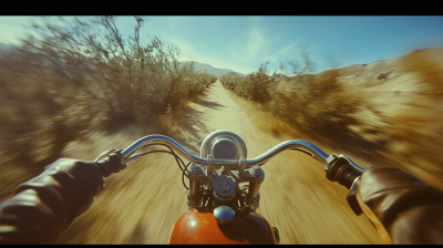 Vintage Motorcycle in 1960s LA Desert