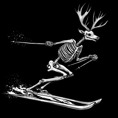 Elk Skeleton Skiing