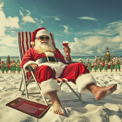 Santa Claus on the Beach